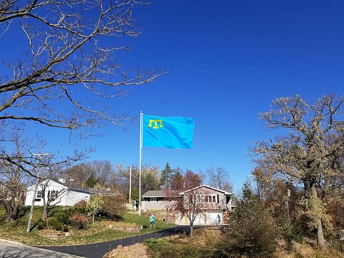 Crimea Tatar Extra Large Flag 6x10FT Giant Crimean Tatars Polyester Banner With 3 Grommets Fade Resistant Vivid Color For Patriotic Festival Events Party Decoration(Crimean Tatars, 6x10FT)