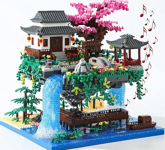 Cherry Blossom Tree Building Set with Gift Box, Original Music Cherry Blossom Tree House(Type :Symphony), Japanese Sakura Tree House Lights Building Kit3320 Pcs, Cherry Bonsai Building Set.