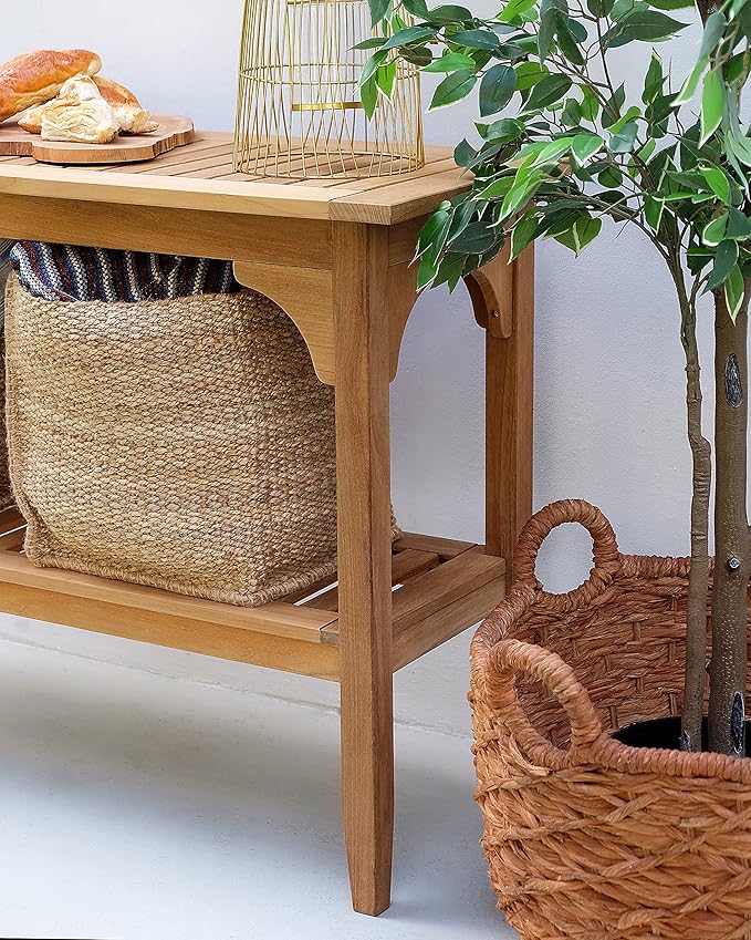 Cambridge Casual Indonesian Teak Auburn Outdoor Console Table, Natural