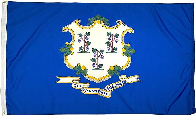 FlagSource Connecticut Nylon State Flag, Made in the USA, 3x5'