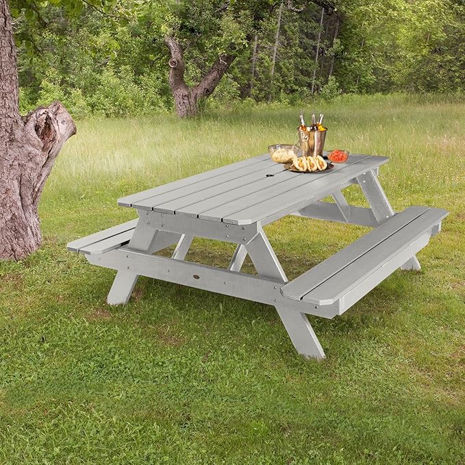 highwood Hometown Picnic Table, 6 Foot, Harbor Gray