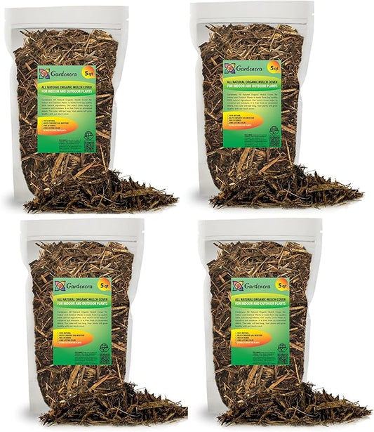 Organic Natural Mulch Cover - Create an Eco-Friendly Garden with Natural Weed Control - 20 QUARTS