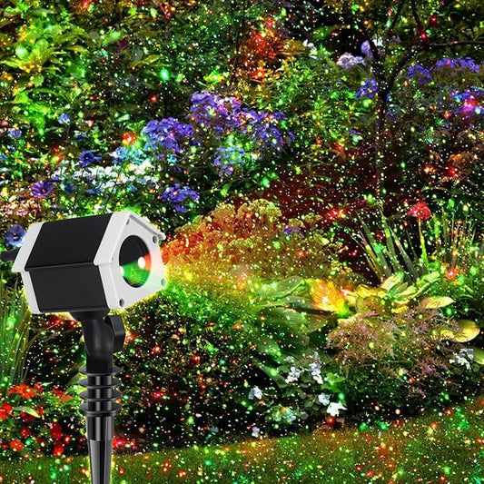 Outdoor Christmas Laser Lights Star Projector, Garden Laser Light with Moving Firefly for Outdoor, Indoor, Christmas, Holiday