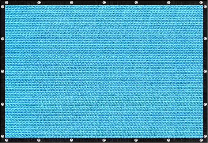 VICLLAX Shade Fabric Sun Shade Cloth with Every 2 FT Grommets for Patio Garden Pergola Cover Canopy 7x11 FT, Mixed Turquoise
