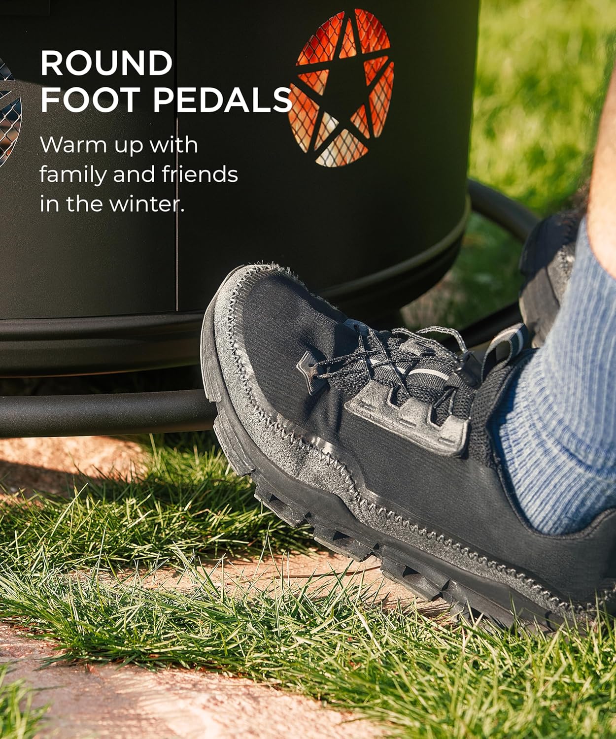 43 Inch Fire Pit with BBQ Grill, Wood Burning Fire Pits for Outside with Lid & Poker, Extra Large Heavy Duty Firepits, BBQ & Outdoor Firepit & Round Metal Table 3 in 1 for Bonfire, Patio, Picnic