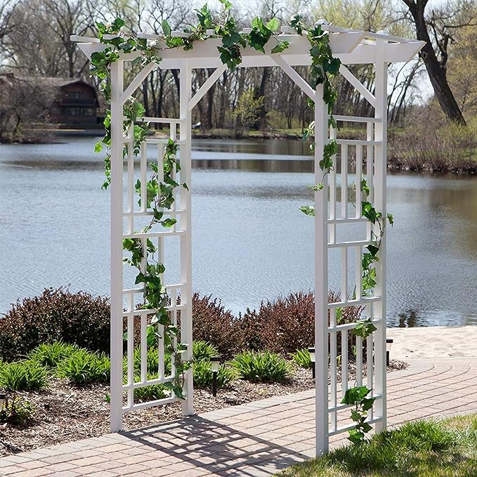 Dura-Trel Outdoor Garden Arch, Wellington Arbor Trellis for Climbing Plants, 72" x 85"