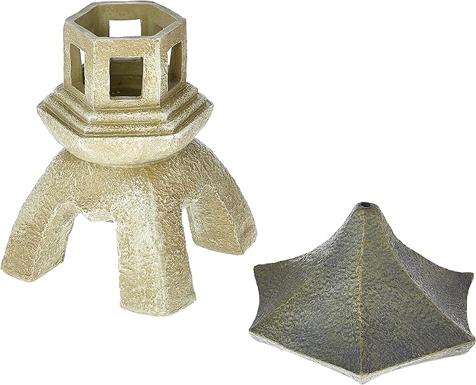 Design toscano ng29870 asian decor pagoda lantern indoor/outdoor statue, 11 inches wide, 11 inches deep, 17 inches high, handcast polyresin, two tone stone finish