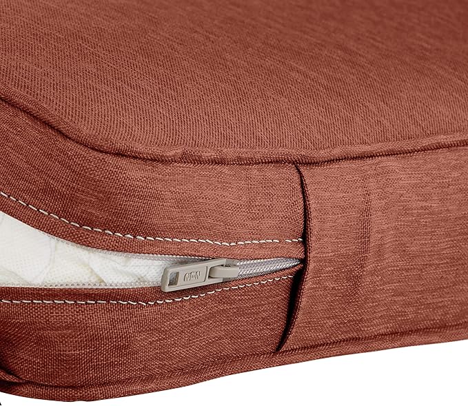 Classic Accessories Montlake Water-Resistant 21 x 22 x 4 Inch Patio Lounge Back Cushion, Heather Henna Red, Outdoor Loveseat Cushions