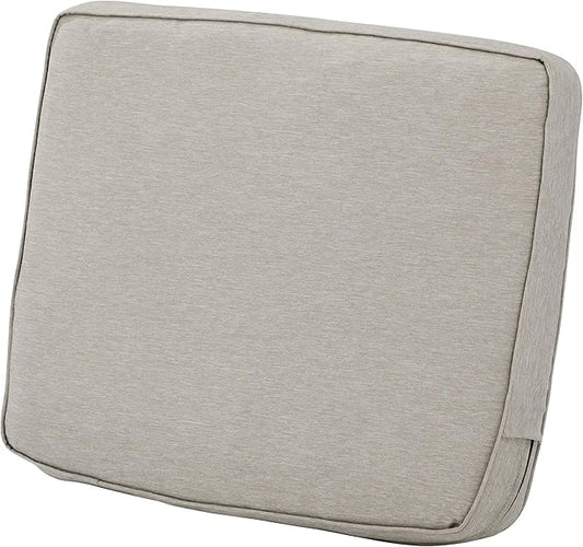 Classic Accessories Montlake Water-Resistant 25 x 22 x 4 Inch Patio Lounge Back Cushion, Heather Grey, Outdoor Loveseat Cushions