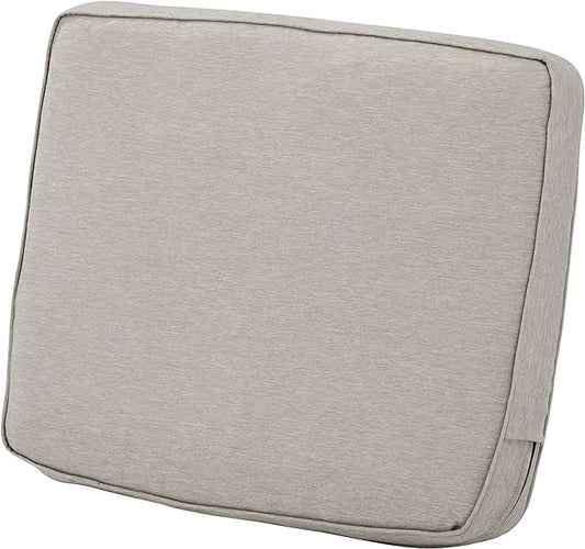 Classic Accessories Montlake Water-Resistant 21 x 22 x 4 Inch Patio Lounge Back Cushion, Heather Grey, Outdoor Loveseat Cushions