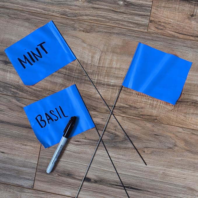 Blue Marking Flags 1000 Pack - 4x5x15 Inch Blue Flags for Yard - Markers For Lawn, Irrigation, Landscaping, Survey & Sprinkler Head Marking