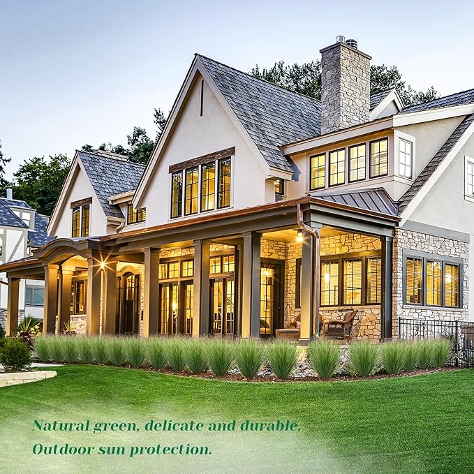 48Pcs Artificial Grass Plants Faux Shrubs Wheat Grass Fake Tall Grass Plants for Outdoor Decor Greenery Stems Weed for Room Indoor Home Decor（Green Red Tail