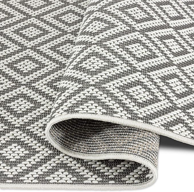 Home Dynamix Tripoli Lydia Modern Indoor/Outdoor Area Rug, Gray/Cream, 3'7"x5'2" Rectangle