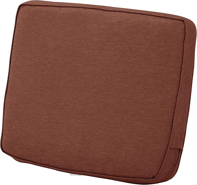 Classic Accessories Montlake Water-Resistant 21 x 20 x 4 Inch Patio Lounge Back Cushion, Heather Henna Red, Outdoor Loveseat Cushions