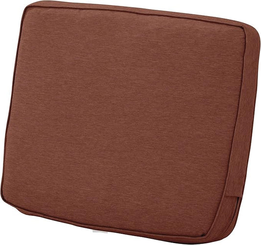 Classic Accessories Montlake Water-Resistant 21 x 20 x 4 Inch Patio Lounge Back Cushion, Heather Henna Red, Outdoor Loveseat Cushions