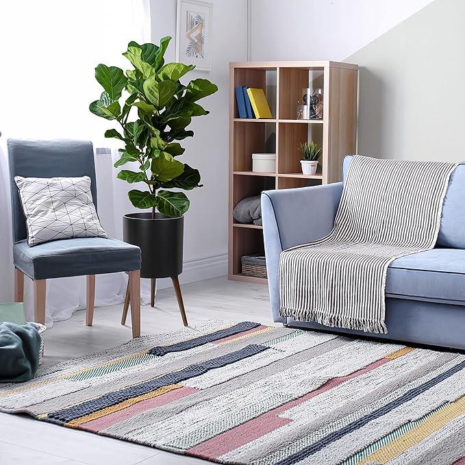 D'vine Dev 12 Inch Planter Pot with Stand, Mid-Century Tall Plant Pot with Legs for Indoor Plants, Large, Black, 88-O-C-2