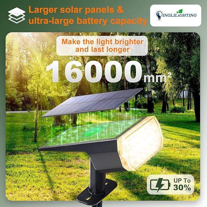 DINGLILIGHTING Waterproof Solar Lights Outdoor: IP65 Led Spot Light Decorations for Garden - 3 Lighting Modes Solar Powered for Yard - Dust to Dawn Uplighting Landscape Pathway Drive Patios 6PC Warm