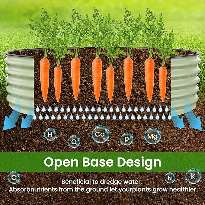 5x2x1.4 Ft Raised Garden Bed, Planter Box Outdoor with Rubber Edge Zinc-Aluminum-Magnesium Stainless Steel Durable Metal Garden Beds Kit for Vegetables, Flowers, Herbs and Succulents, Light Green