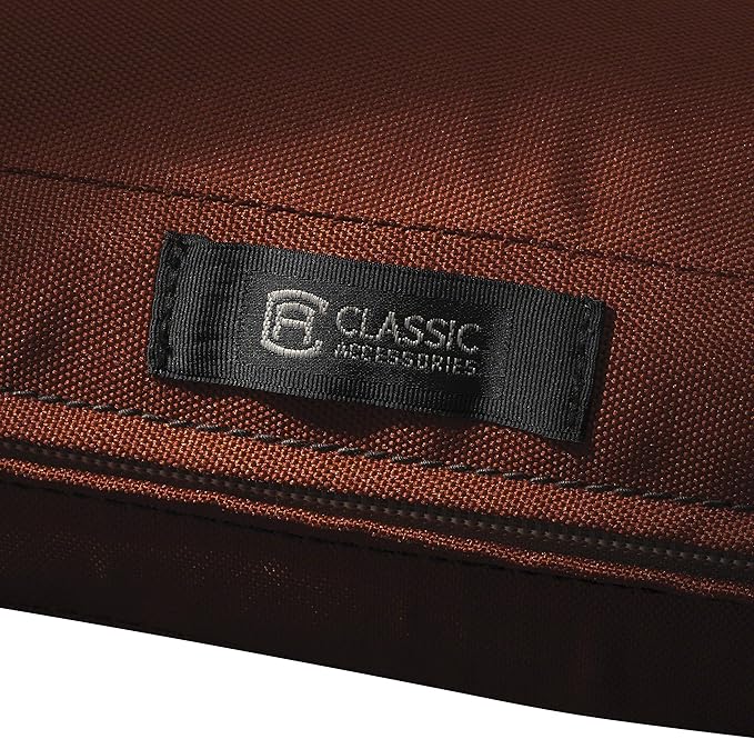 Classic Accessories Ravenna Water-Resistant Patio Lounge Chair/Loveseat Cushion, 25 x 27 x 5 Inch, Spice, rectangle Outdoor Seat Cushion