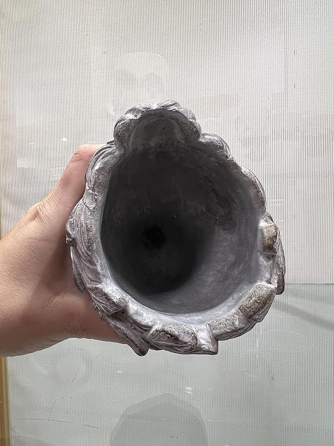 Abbott Collection Goddess Head Wall Planter - Small Cement Indoor and Outdoor Planter Pot - Grecian Woman Statue Head Planter for Flowers and Succulents (Grey, 3" Opening)