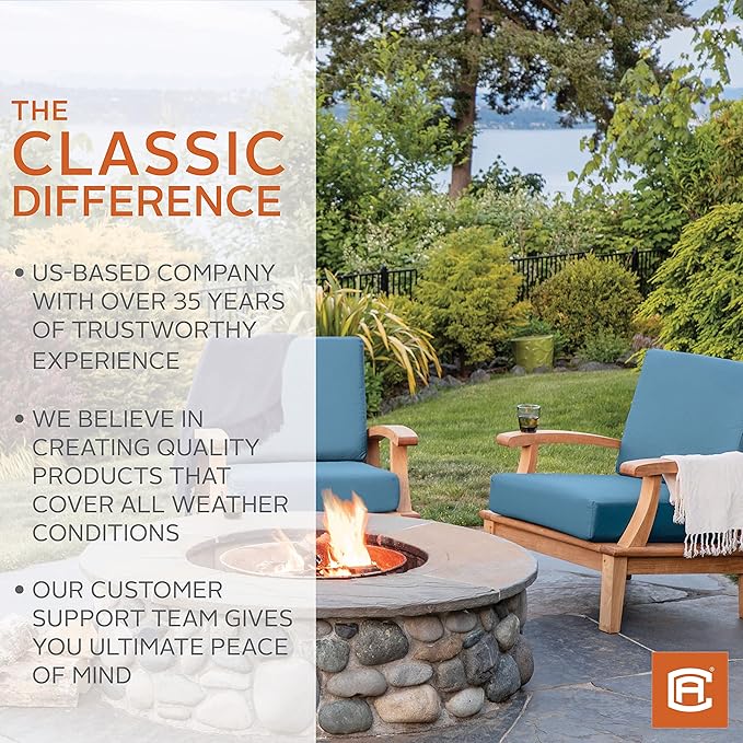 Classic Accessories Ravenna Seat Cushion, 17"W x 15"D x 2"Thick, Dark Taupe