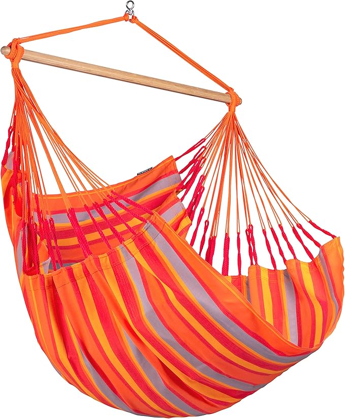 LA SIESTA® Large Comfort Domingo Hammock Chair Swing & Tree Mount Kit - Suspension Kit for Trees Beams Posts - Weatherproof, Outdoor Indoor Hammock Swing - Hanging Chair for Bedroom Patio - Toucan