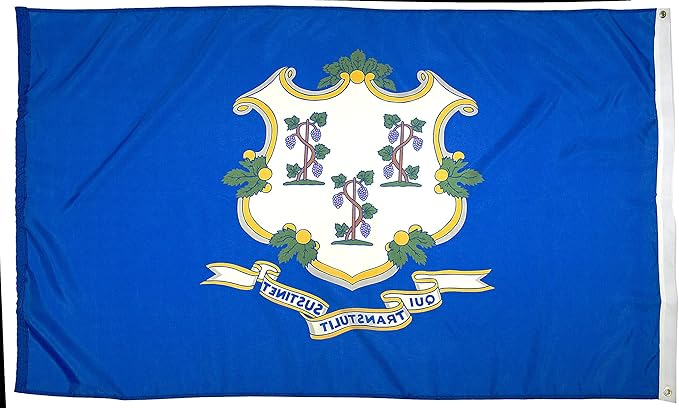 FlagSource Connecticut Nylon State Flag, Made in the USA, 3x5'