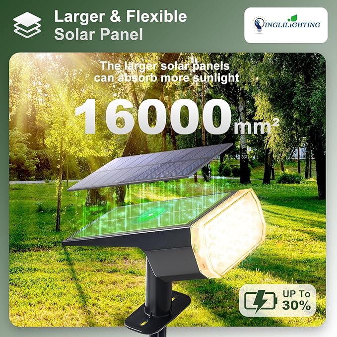 DINGLILIGHTING Waterproof Solar Lights Outdoor: IP65 Led Spot Light Decorations for Garden - 3 Lighting Modes Solar Powered for Yard - Dust to Dawn Uplighting Landscape Pathway Drive Patios 4PC Warm