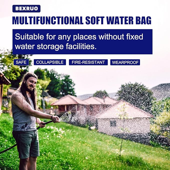 200Gal Portable Water Storage Bladder, Foldable Large Capacity Container Water Tank, Agricultural Irrigation, Camping, Firefighting, Outdoor Household Water