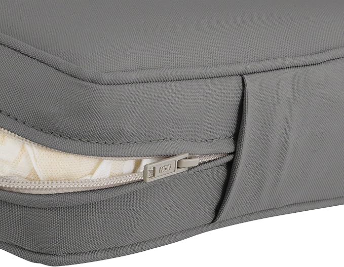 Classic Accessories Montlake Water-Resistant 21 x 20 x 4 Inch Patio Lounge Back Cushion, Light Charcoal Grey, Outdoor Loveseat Cushions