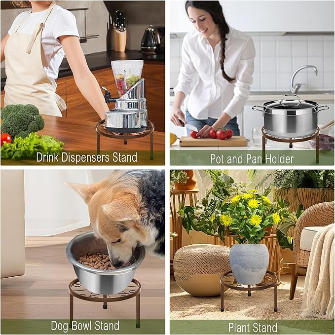 CADANI 5-Pack Metal Plant Stands for Outdoor Indoor, Anti-Rust Iron Flower Pot Stand, Heavy Duty Plant Pot Shelf for Multiple Plant, Decoration Racks for Home, Patio & Garden