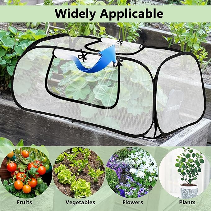 45"*22"*16"Garden Plant Covers with Two Air Hole and Breathable Mesh for Raised Beds, Accelerator Plants Cover, Mini Greenhouse Cover, Frost Cover for Plant Vegetable Seedling Protector 1PCS
