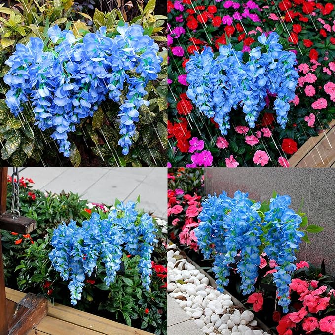 2Pack Solar Waterproof Wisteria Flowers Garden Lights Upgraded Solar Panel 2 Glowing Lighting Modes for Outdoor Yard Walkway Lawn Decor Birthday Gift