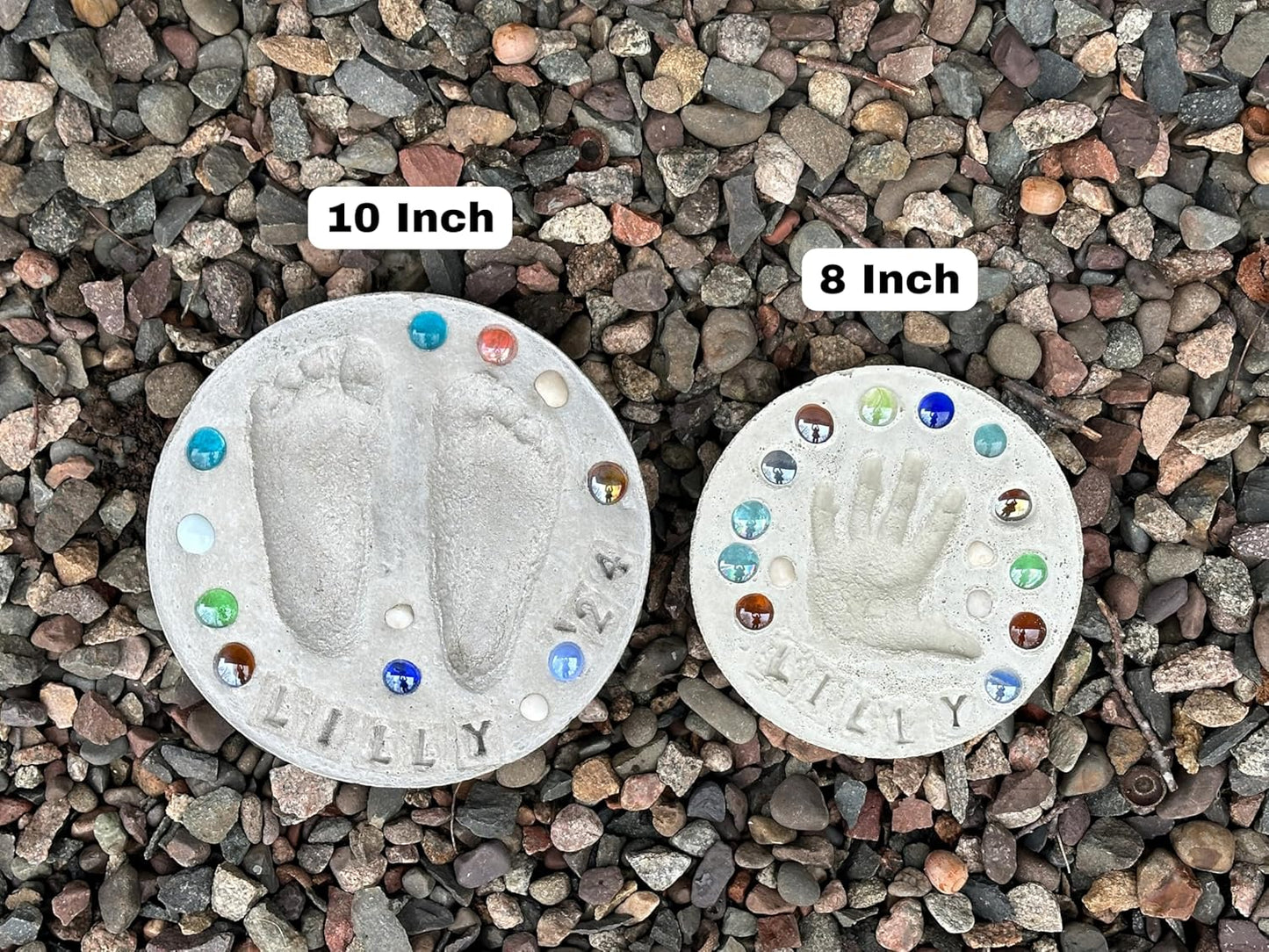 DIY Stepping Stone Kit, Handprint Stepping Stone, Mother's Day Gift, Footprint Stepping Stone (10 Inch)