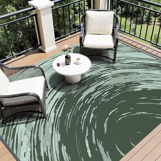 COCOER Modern Outdoor Rug 8x10 Reversible-Waterproof Outdoor Patio Rug-Quick Dry Outdoor Area Rugs Indoor Outdoor Rugs-Outside Rug Patio Decor for Porch Deck Balcony Backyard