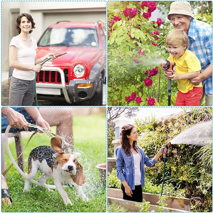 Garden Hose Splitter, 2pcs 3/4" 2 Way Plastic Water Hose Splitter, Garden Hose Connector with Faucet Watering Shut Off for Landscaping, Gardening, Flower Planting, Irrigation