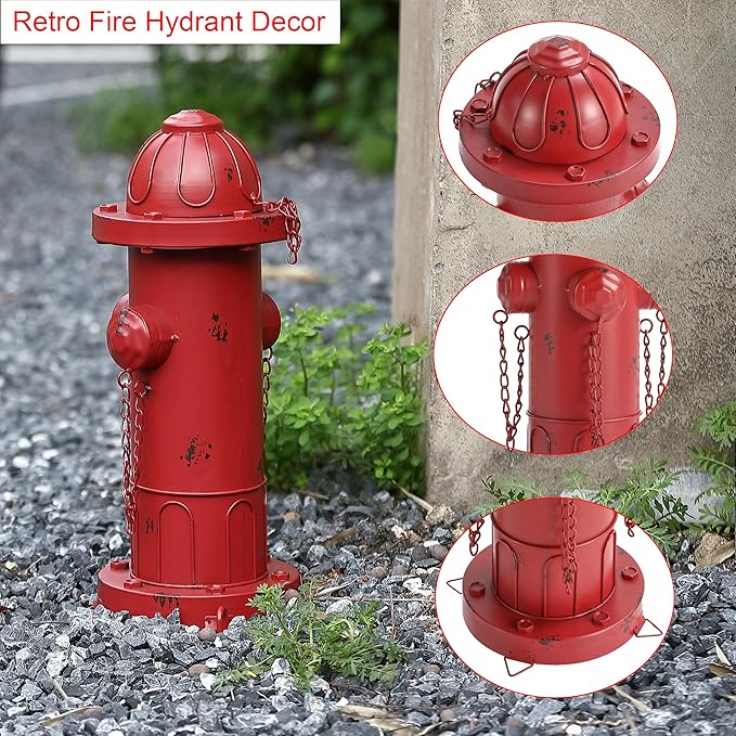 16.5" H Metal Fire Hydrant for Dogs to Pee On, Vintage Dog Fire Hydrant Pee Post for Outdoor Decor