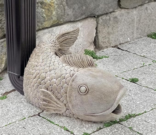 Fish Statues Gutter Downspout Extension Statues Garden Decoration,Resin Statue Outdoor Decor,Animal Downspout Diverter,Decorative Gutter Extension,3"×4" Downspout Extender Diverter Splash Block