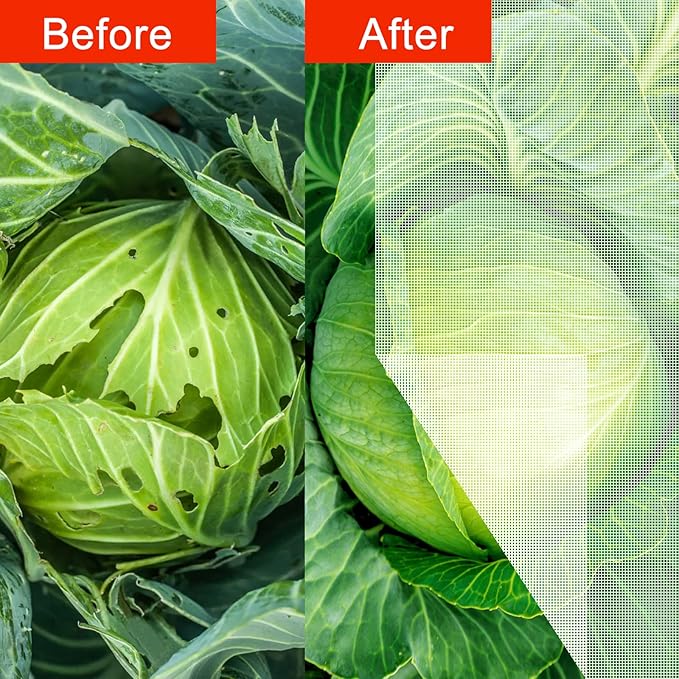 Agfabric Garden Netting 16'x30' Insect Pest Barrier Bird Netting for Garden Protection,Row Cover Mesh Netting for Vegetables Fruit Trees and Plants,White