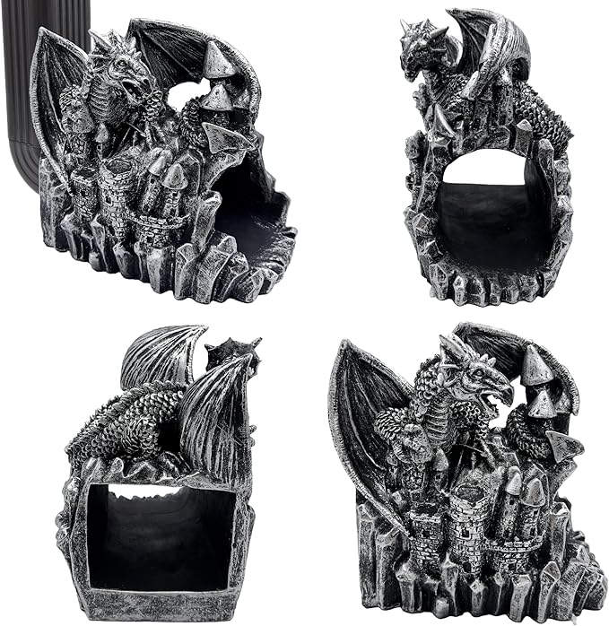 Dragon Sculpture 3"x4" Gutter Downspout Decoration, Outdoor Decor, Garden Animal Statue Ornament, Gutter Downspout Diverter Rain, Splash Block, Gutter Extender, Decorative Gutter Extension