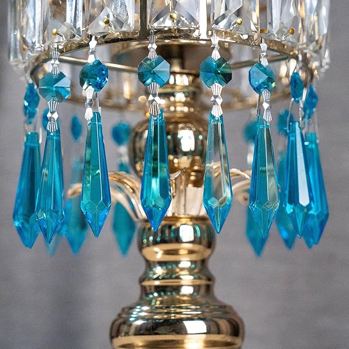 HDCRYSTALGIFTS 30pcs 55mm Multi-Color Crystal Icicle Pendant Chandelier Prisms Drops Lamp Candle Holders Curtain DIY Parts