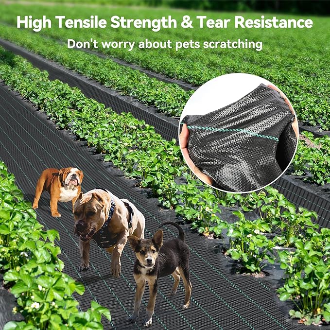 6ftx300ft Weed Barrier Landscape 3.2oz Fabric Heavy Duty, Woven Weed Control Cloth, Woven Geotextile Fabric for Underlayment, Gardening Ground, Commercial Driveway Weed Block Cover Mat