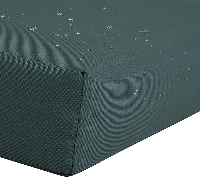 Classic Accessories Ravenna Water-Resistant 21 x 19 x 5 Inch Patio Seat Cushion, Mallard Green, Patio Loveseat Cushion