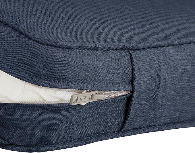 Classic Accessories Montlake Water-Resistant 25 x 22 x 4 Inch Patio Lounge Back Cushion, Heather Indigo Blue, Outdoor Loveseat Cushions