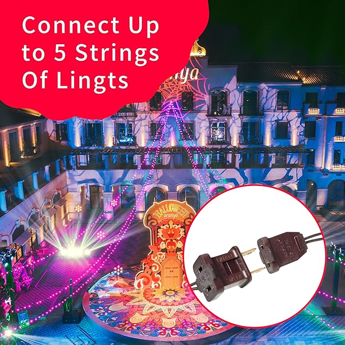 Ultra-Bright Connects End to End Purple Christmas Mini Lights 100L 19.6Ft UL Listed Incandescent Bulb String Light Set for Indoor and Outdoor Halloween Home Garden Party Holiday Tree Decor