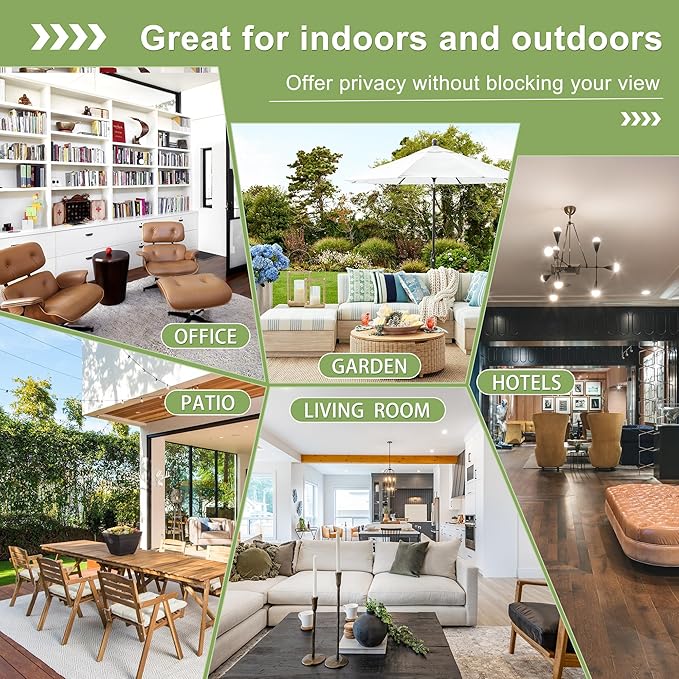 FENCY Metal Privacy Screen with Stand 72" H×44" W Outdoor Freestanding Privacy Panels, Outdoor Privacy Screen for Deck Patio Balcony(Black-Louvered)