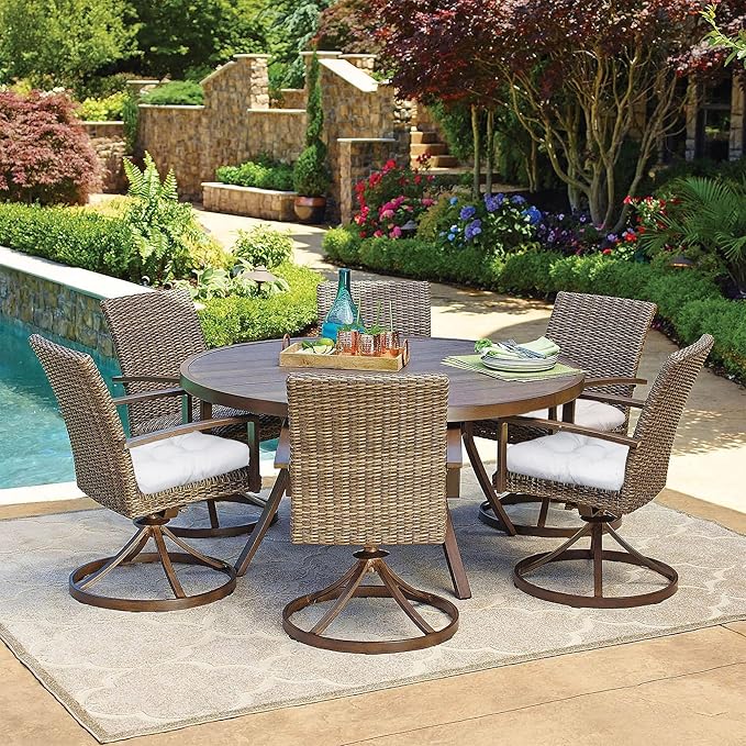 RACE LEAF Patio Chair Cushions 19x19 Inch 4 Pack, Thickened Outdoor Seat Cushions Water Resistant with Non-Slip Ties & Stain Resistant Tufted Design (Beige)