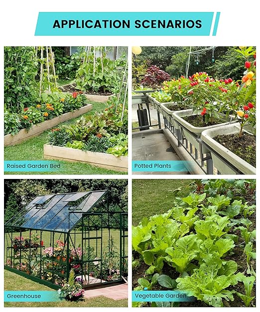 Automatic Drip Irrigation Kits with Y-Type Distribution Tubing, 14 Drip and Spray Integrated Nozzles, 33ft PE Main Tube, and 33ft PVC Branch Tubing for Garden, Patio, and Greenhouse