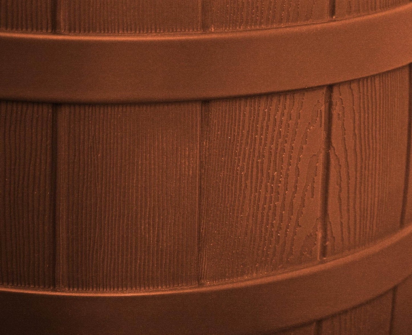 Good Ideas Rain Wizard 50 Gallon Plastic Rain Barrel for Outdoor Rainwater Collection and Storage Features a Metal Spigot and Flat Back Design, Terra Cotta