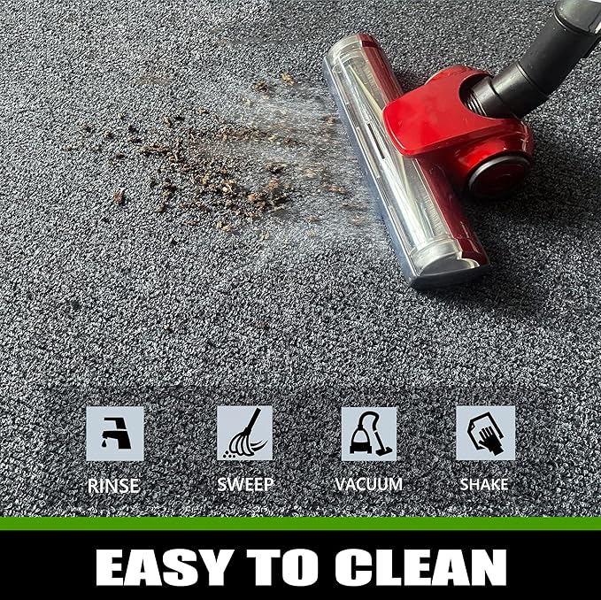 Commercial Grade Entrance Mat 3x5Ft Brush Step Entrance Rug with Striped Pattern&Rubber Border Indoor Outdoor Low Profile Rubber Entry Carpet Mat for Hallway,Home,High Traffic Area